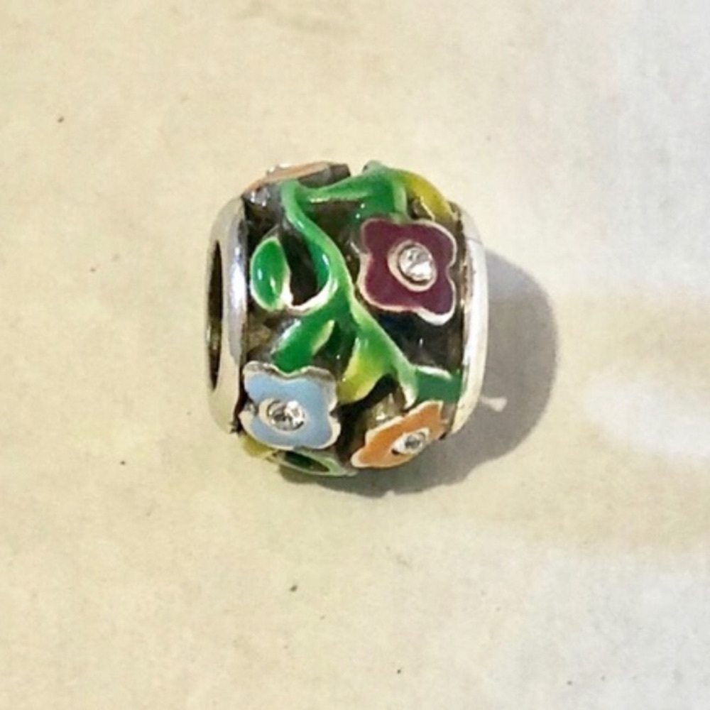 🆕Listing! Brighton Flower Child bead Enamel in pink, blue, yellow, green Retired